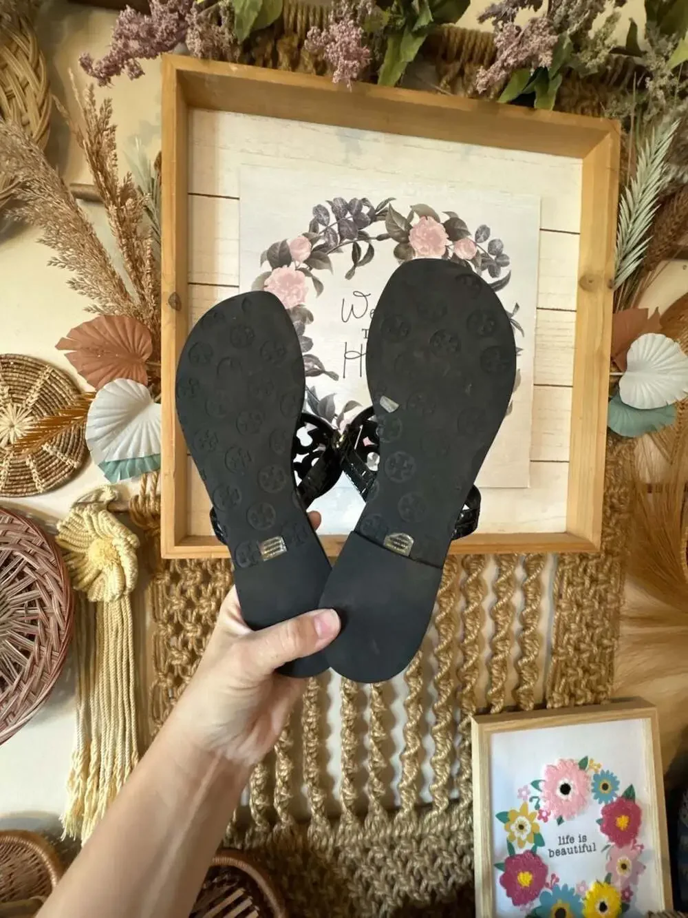 Tory Burch Classic Miller Patent Leather Black Sandals